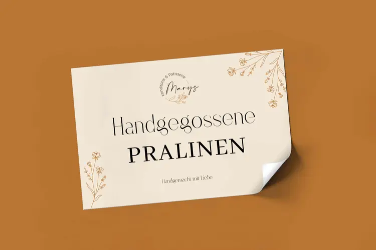 Mary's Konditorei Patisserie Aufkleber Handgegossene Pralinen
